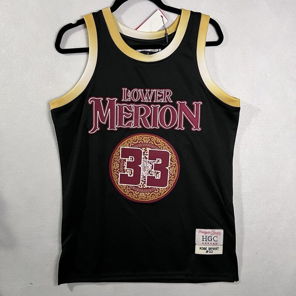 NEW Headgear Classics Kobe Bryant Lower Merion High School Sewn Jersey Size S